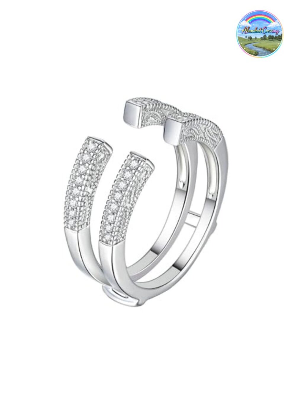Vintage-Inspired Ring Enhancer Wrap CZ Open Band